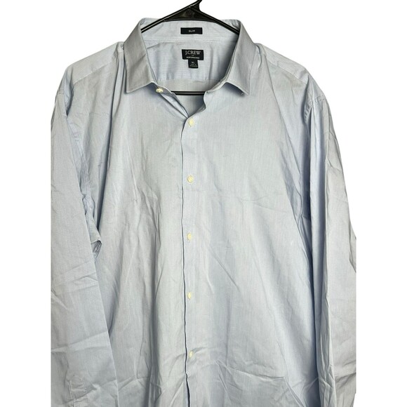 J. Crew Mens Blue Slim Untucked Performance‎ Button Down Dress Shirt Size XL - Picture 3 of 15